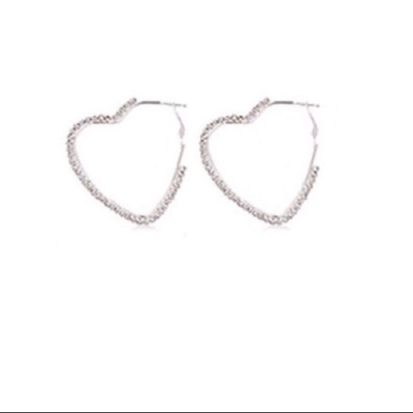Jewelry - NWT Silver Heart Hoops - Fashion Jewelry Earrings